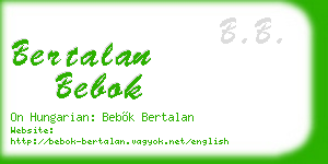 bertalan bebok business card