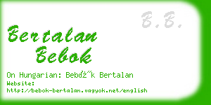 bertalan bebok business card